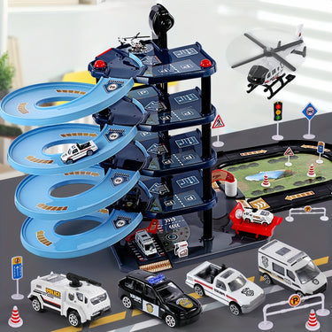 BlazeCity | Emocionantes misiones de rescate - Set de juego de garaje de bomberos y policía con coches